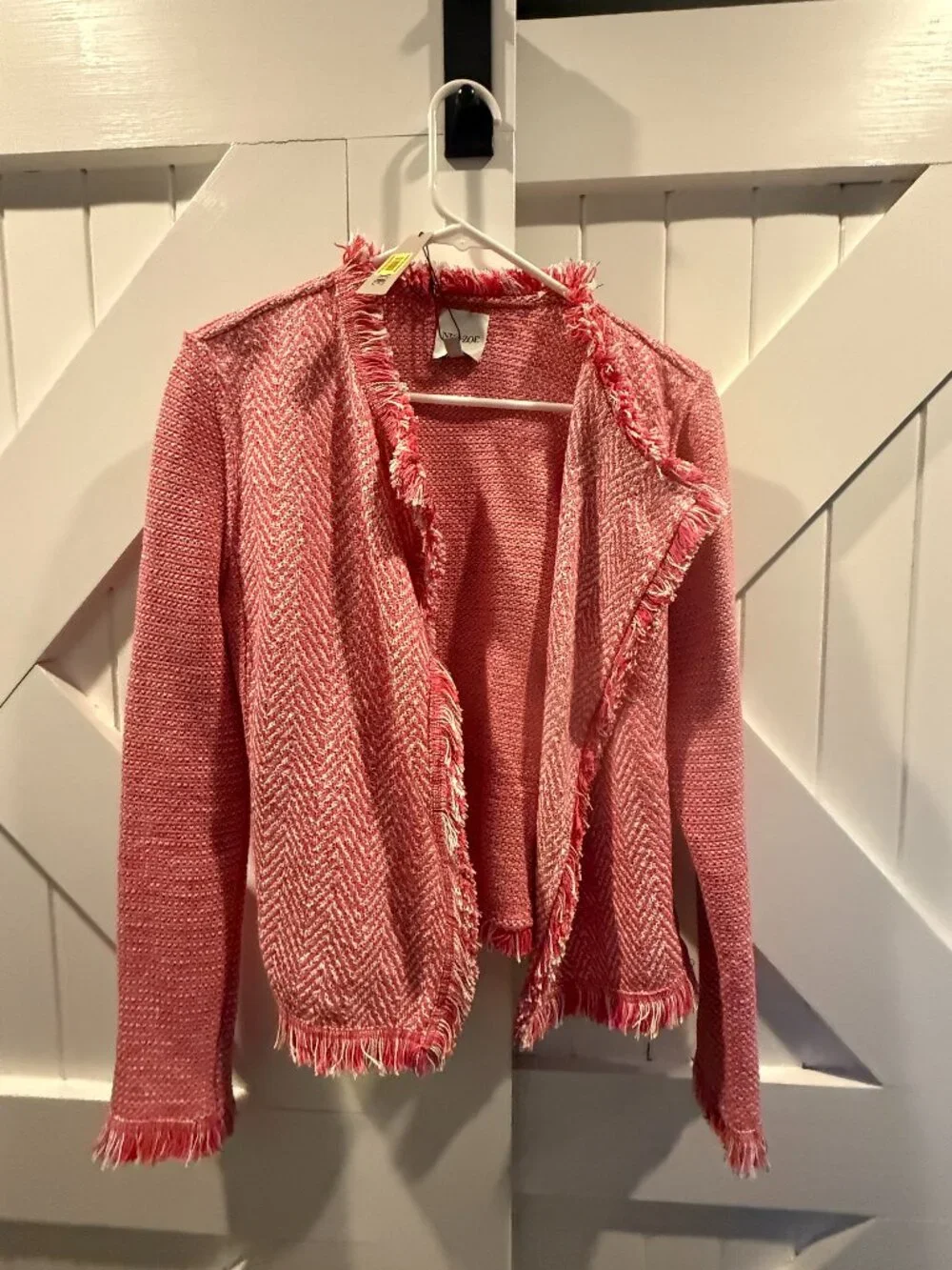 NIC+ZOE Women's Fringe Mix Knit Jacket Med